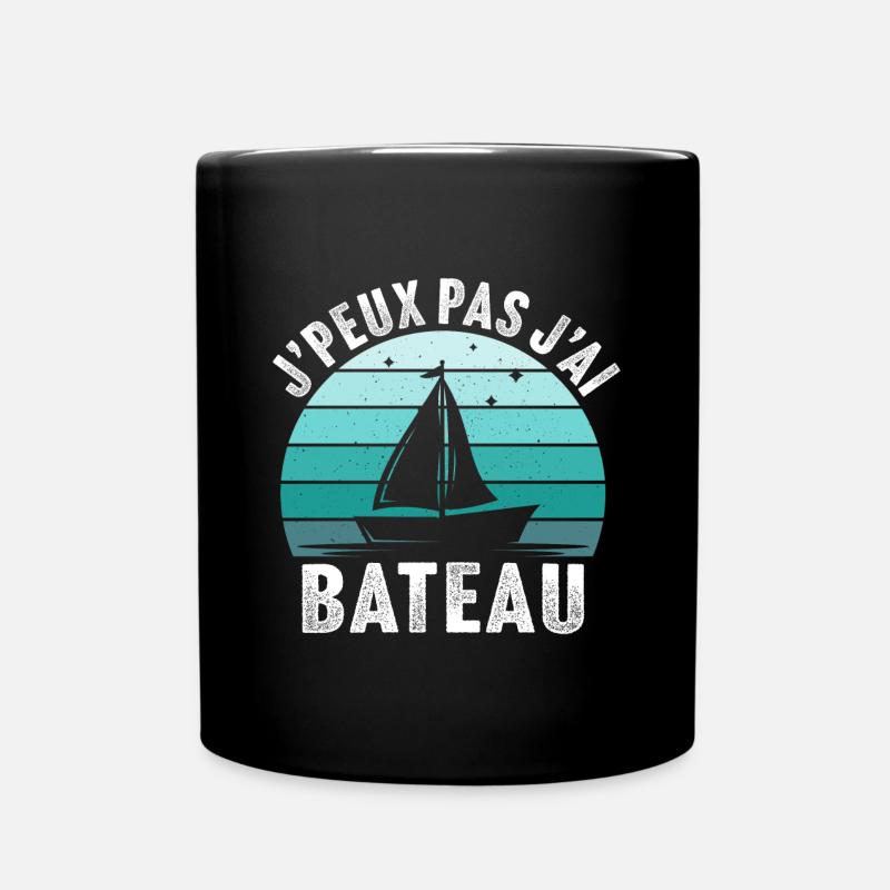 J'peux pas j'ai bateau marin mer océan - Mug uni - noir