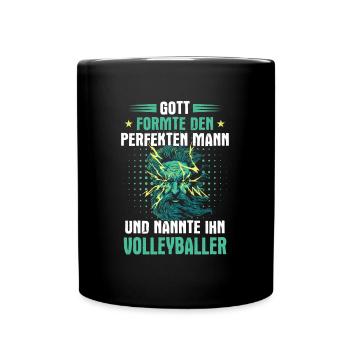 Volleyball Volleyballer Beachen Sport Spruch - Tasse einfarbig - Schwarz - Vorne