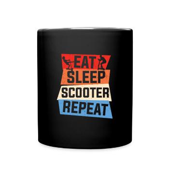 Scooter Quote Eat Sleep Scooter Repeat - Full Colour Mug - black - Front