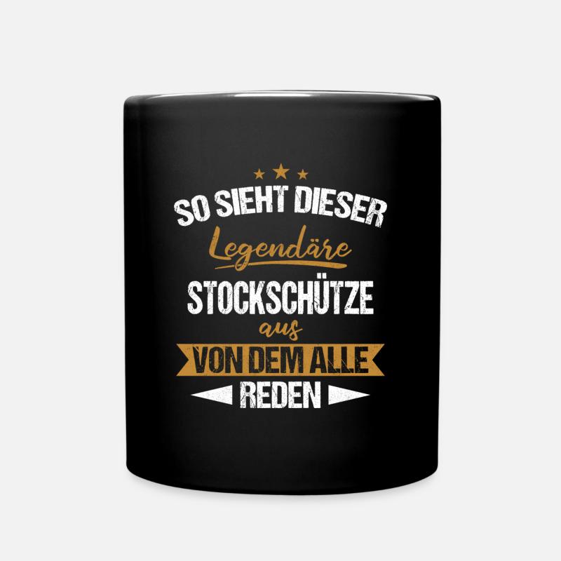 Stockschießen Eisstockschießen Eisstock Spruch - Tasse einfarbig - Schwarz