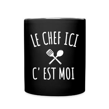 cuisine le chef c' est moi humour cuisinier cadeau - Mug uni - noir - Devant