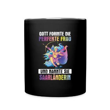 Saarland Saarländerin Saarländer Spruch - Tasse einfarbig - Schwarz - Vorne