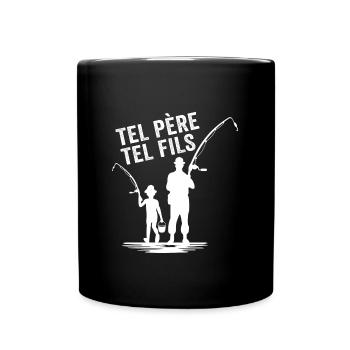 futur pêcheur comme papa cadeau pêcheur papa - Mug uni - noir - Devant