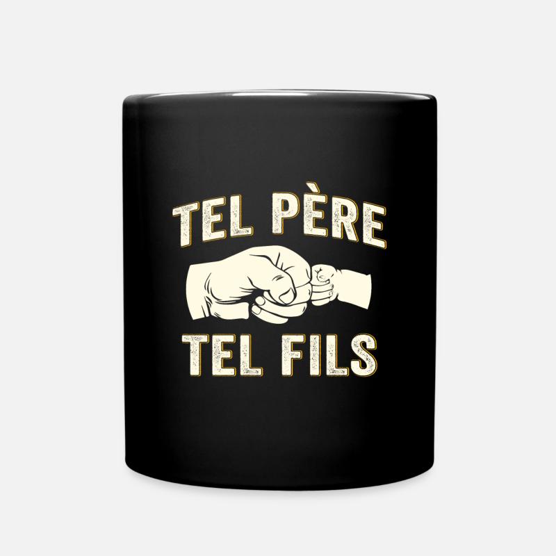 Tel père tel fils cadeau papa et fils - Mug uni - noir