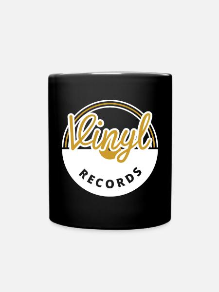 Vinyl Records - Full Colour Mug - black