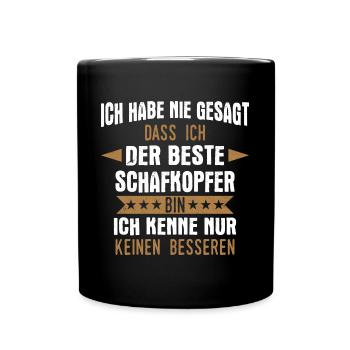 Schafkopfen Schafkopf Kartenspiel Spruch - Tasse einfarbig - Schwarz - Vorne