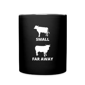 Small Cow Far Away T-Shirt Funny Father Ted Dougal - Full Colour Mug - black - Front
