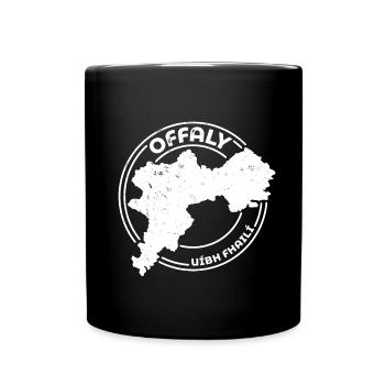 Offaly Irlande Comté | Timbre de contour de carte - Mug uni - noir - Devant