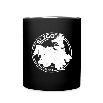 Comté de Sligo Irlande | Timbre de contour de carte - Mug uni - noir - Devant