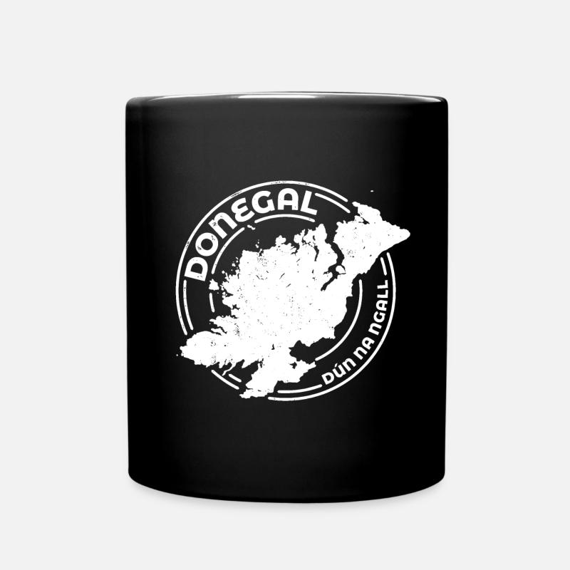 Donegal Ireland Map | County Outline Stamp - Full Colour Mug - black