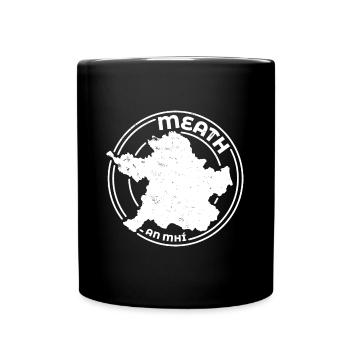 Meath Ireland Map | County Outline Stamp - Full Colour Mug - black - Front