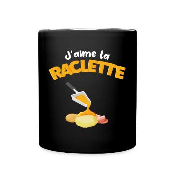 J'aime la raclette Citation drôle Cadeau raclette - Mug uni - noir - Devant