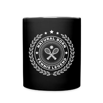 Natural Born Tennis Legend - Lorbeerkranz Logo - Tasse einfarbig - Schwarz - Vorne