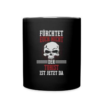 Tuba Tubist Tubaspieler Instrument Spruch - Tasse einfarbig - Schwarz - Vorne