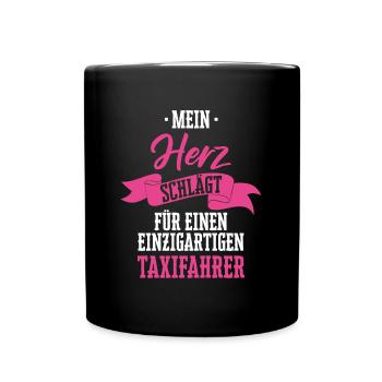 Taxifahrer Taxi Chauffeur Spruch - Tasse einfarbig - Schwarz - Vorne