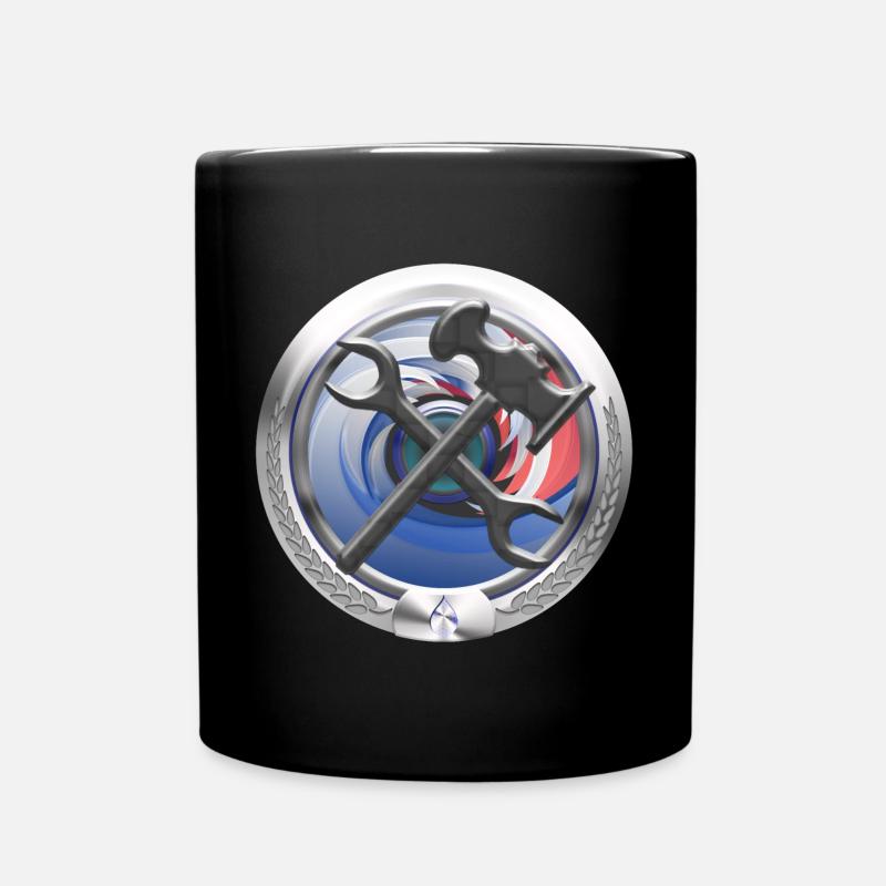 Handwerk Heizung Wasser Sanitär Emblem - Tasse einfarbig - Schwarz