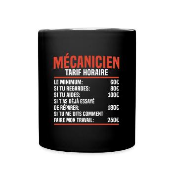 Mécanicien tarif horaire cadeau pour un mécanicien - Mug uni - noir - Devant