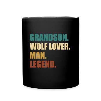 Wolf Grandson Legend - Full Colour Mug - black - Front