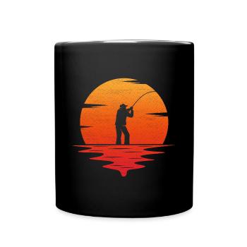 retro vintage fishing t-shirt fisherman gift - Full Colour Mug - black - Front