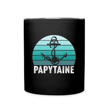 papy capitaine bateau marin papytaine du navire - Mug uni - noir - Devant