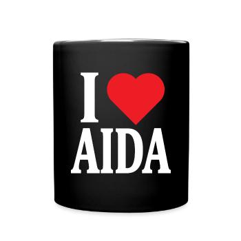 T-Shirt Ich liebe Aida T-Shirt Geschenkidee - Tasse einfarbig - Schwarz - Vorne