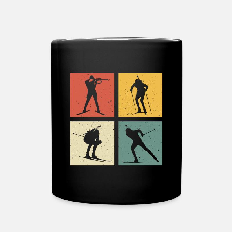 retro biathlon biathlete - Mug uni - noir