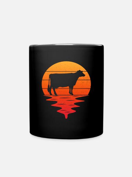 Retro t-shirt vache vaches - Mug uni - noir