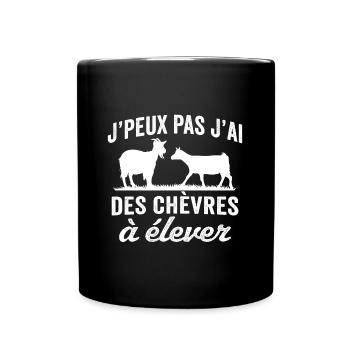 j'peux pas j'ai des chèvres à élever - Mug uni - noir - Devant