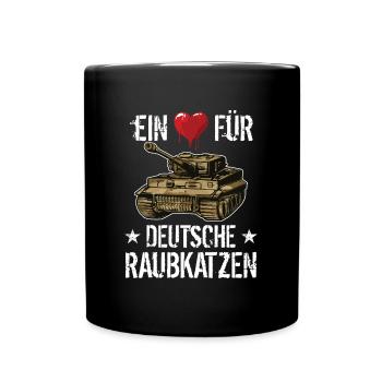 Panzer Tiger Kampfpanzer Weltkrieg Spruch - Tasse einfarbig - Schwarz - Vorne