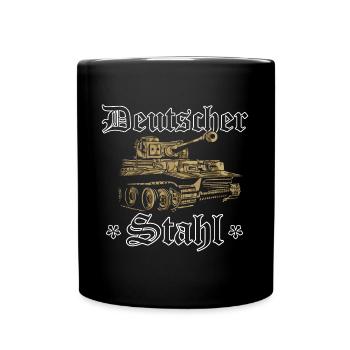 Panzer Tiger Kampfpanzer Weltkrieg Spruch - Tasse einfarbig - Schwarz - Vorne
