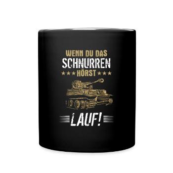 Panzer Tiger Kampfpanzer Weltkrieg Spruch - Tasse einfarbig - Schwarz - Vorne