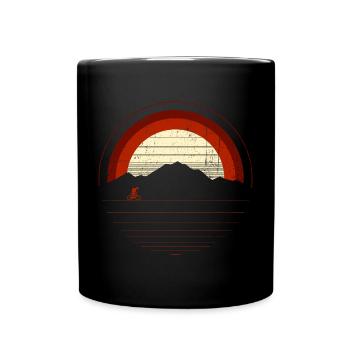 Sunset Ridge Ride Bike Silhouette - Full Colour Mug - black - Front
