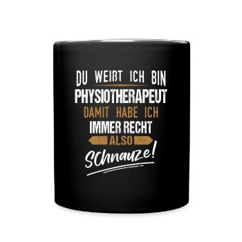 Physiotherapeut Physio Praxis Physiotherapie - Tasse einfarbig - Schwarz - Vorne