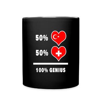 Schweiz und Türkei genial / Geschenk - Tasse einfarbig - Schwarz - Vorne