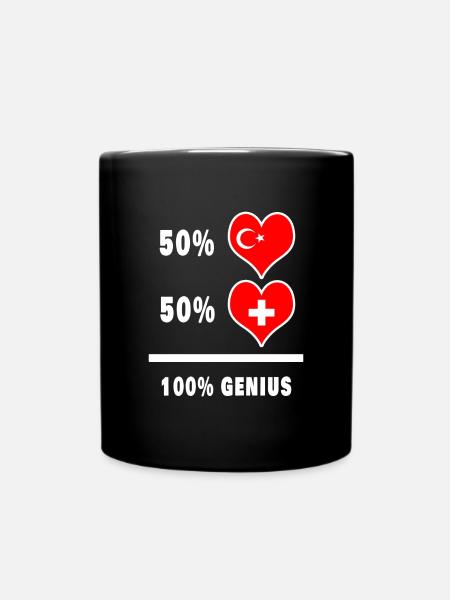 Schweiz und Türkei genial / Geschenk - Tasse einfarbig - Schwarz