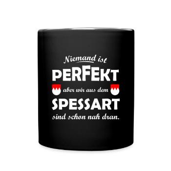 Perfekt aus dem Spessart - Tasse einfarbig - Schwarz - Vorne