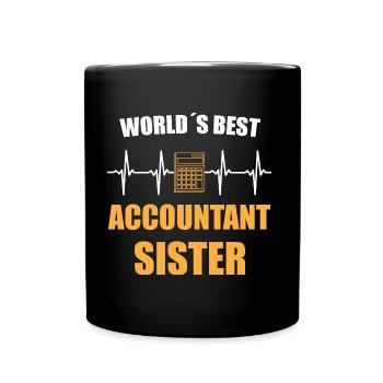Accountant Sister Heartbeat - Full Colour Mug - black - Front