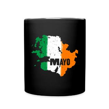 | du comté de Mayo Ireland Contour de la carte du drapeau - Mug uni - noir - Devant