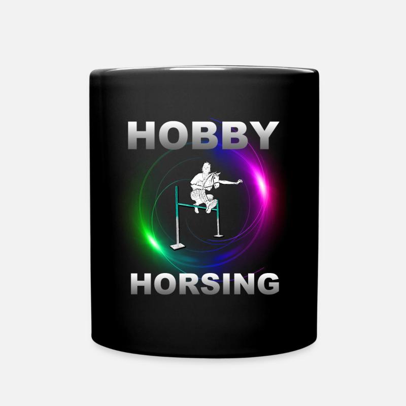Hobby Horsing grün-lila - Tasse einfarbig - Schwarz