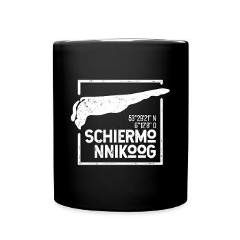 Schiermonnikoog | Insel-Silhouette Stempel-Design - Tasse einfarbig - Schwarz - Vorne