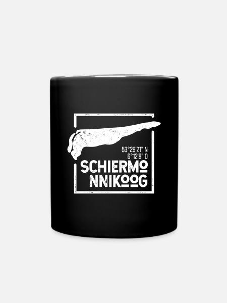 Schiermonnikoog | Insel-Silhouette Stempel-Design - Tasse einfarbig - Schwarz
