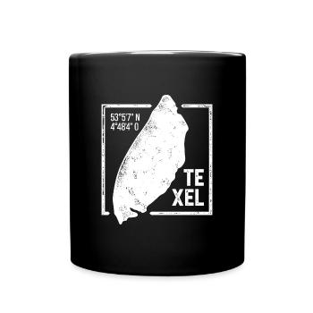 Texel | Insel-Silhouette Stempel-Design - Tasse einfarbig - Schwarz - Vorne