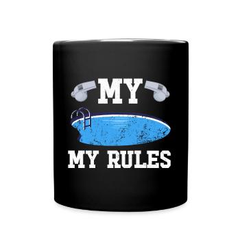 Swimming Pool Bademeister Schwimmlehrer Schwimmbad - Tasse einfarbig - Schwarz - Vorne