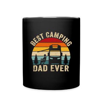 best camping dad ever t-shirt camping papa - Mug uni - noir - Devant