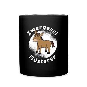 Zwergesel Flüsterer Miniesel Esel Muli Geschenk - Tasse einfarbig - Schwarz - Vorne