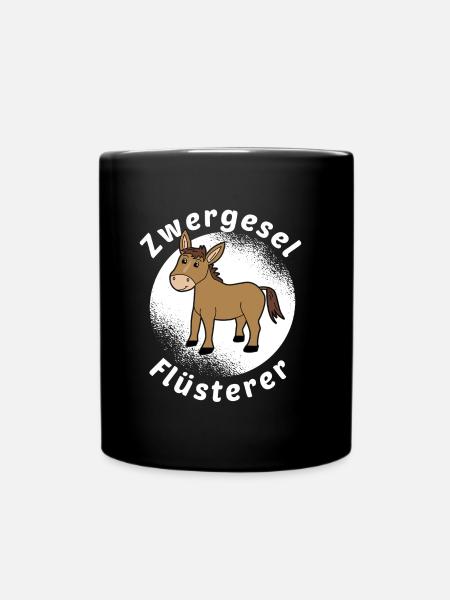 Zwergesel Flüsterer Miniesel Esel Muli Geschenk - Tasse einfarbig - Schwarz