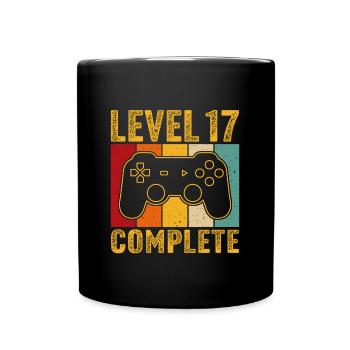 17ème anniversaire - 17 ans Joueur Niveau 17 complet - Mug uni - noir - Devant