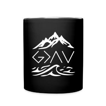 Dieu est plus grand que n’importe quelle hauteur et profondeur (Rm 8,39) - Mug uni - noir - Devant