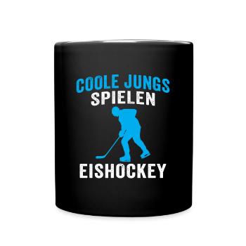 Coole jungs spielen eishockey hockey - Tasse einfarbig - Schwarz - Vorne