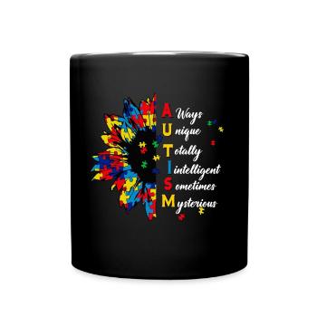 Always Unique Totally Intelligent Mysterious - Full Colour Mug - black - Front